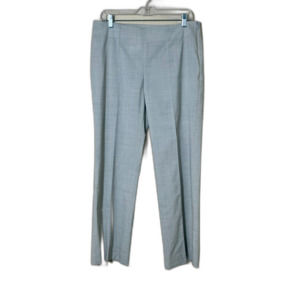 Women's Boss Virgin Wool Slacks Gray 8 Straight Leg Flat Front